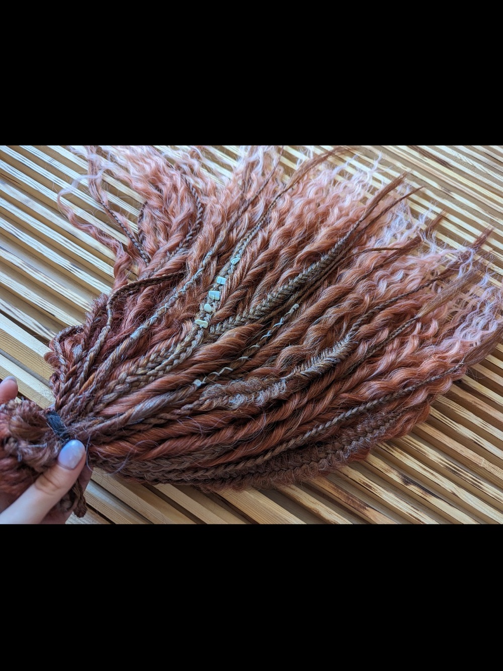 Boho Braided Hair Extension Pieces in Copper Rose